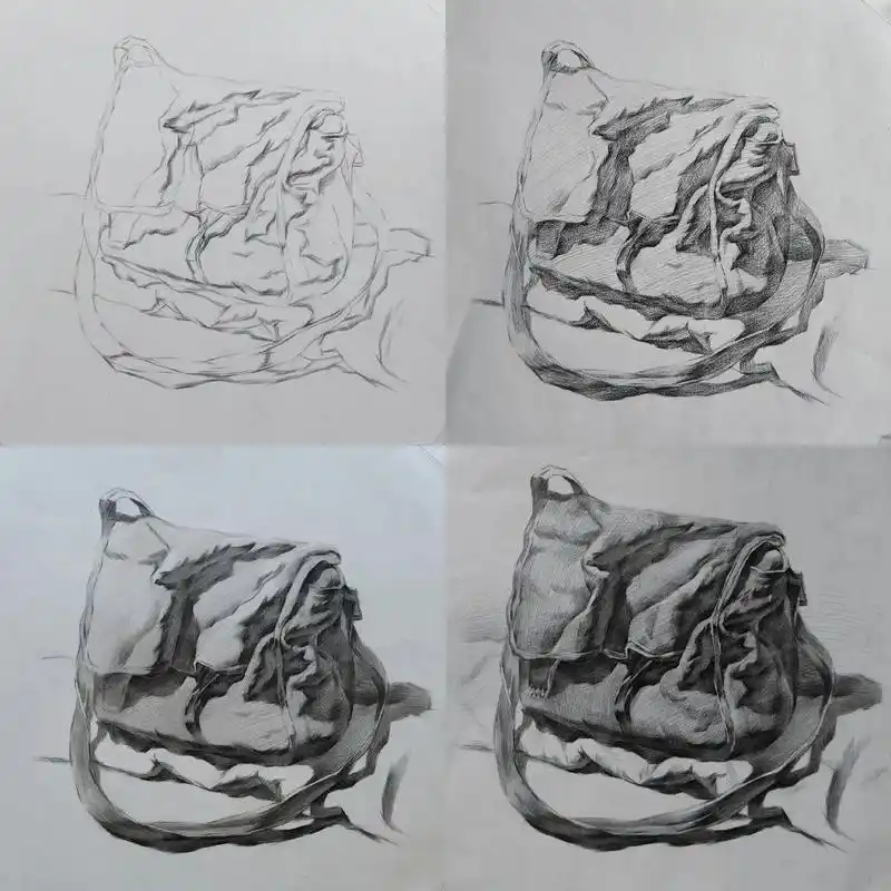 素描基础——斜挎包.#日常瞎画