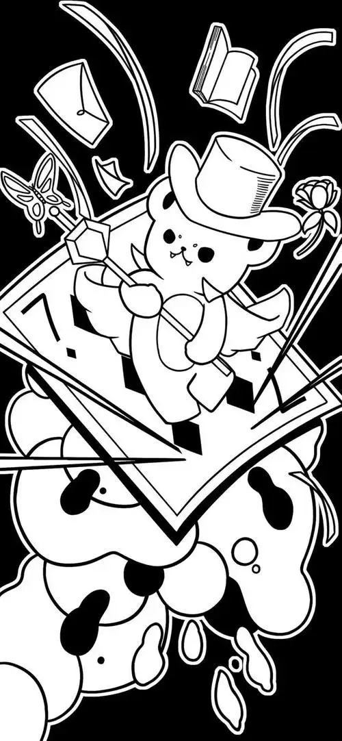 黑白创意卡通插画手机壁纸 高清壁纸无水印