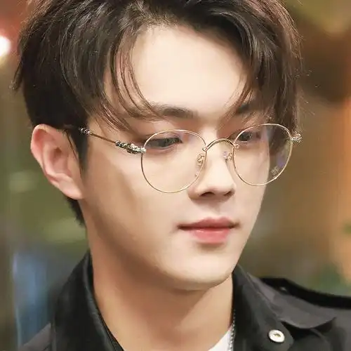 眼睛框镜架男 个性 圆形_许凯明星同款金丝眼镜圆形金丝眼睛框镜架男