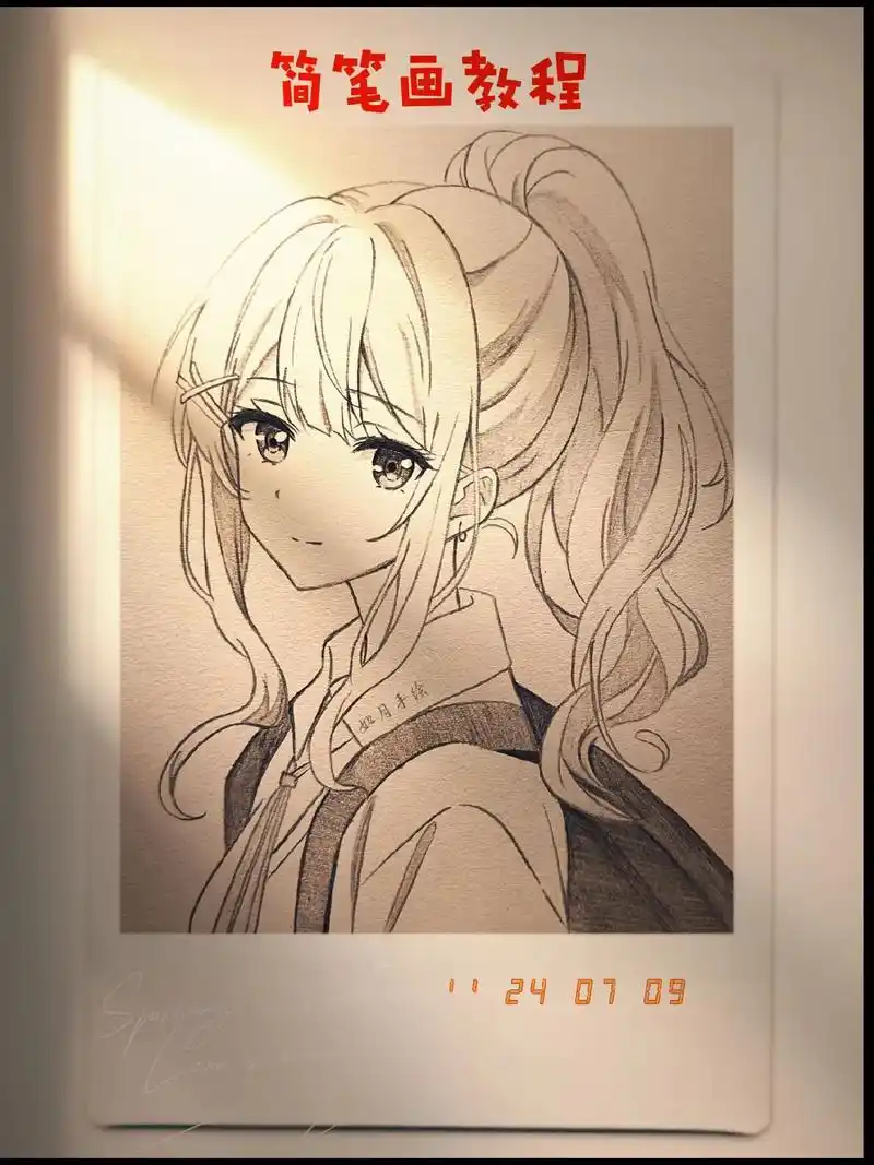 高马尾小女孩简笔画教程.可爱的高马尾小女孩简笔画怎么画?