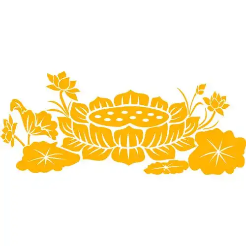 反光汽车贴纸南无阿弥陀佛莲花风挡挡车窗玻璃装饰汽车装饰贴