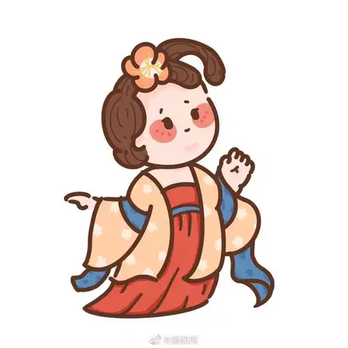 免抠素材|可可爱爱唐朝仕女手绘人像插画__财经头条