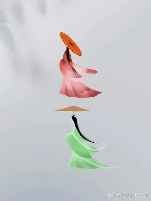 素材|古风人物撑伞背影免抠元素png|一人行