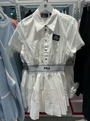 fila斐乐运动连衣裙翻领2022夏季时尚束腰女子连身裙f11w339318