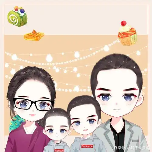 幸福靠自己争取,简单美好的一家三口,四口头像