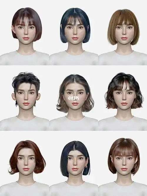 扫一扫测脸型试发型九宫格短发发型设计推荐