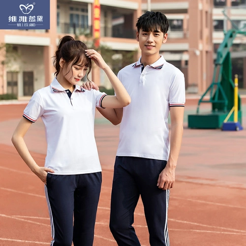 2020夏季校服套装中学生宽松短袖班服高中初中生学生校服