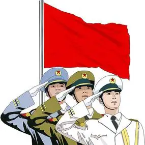 卡通军人敬礼