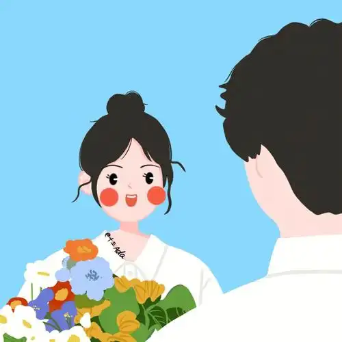 日更96#十三ada手绘  #女生头像  #情侣头像  #手捧花  #头像分享