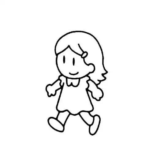 走路的小孩子简笔画