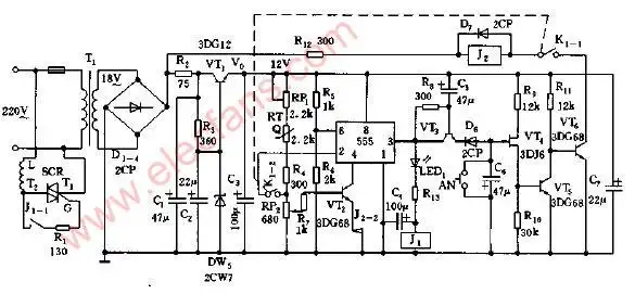 电饭煲自动控制器电路图