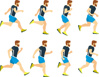 田径服的连续人年轻运动员动画帧传染媒介体育在白色的例证孤立运动员