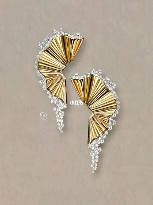 耳环水彩手绘手稿