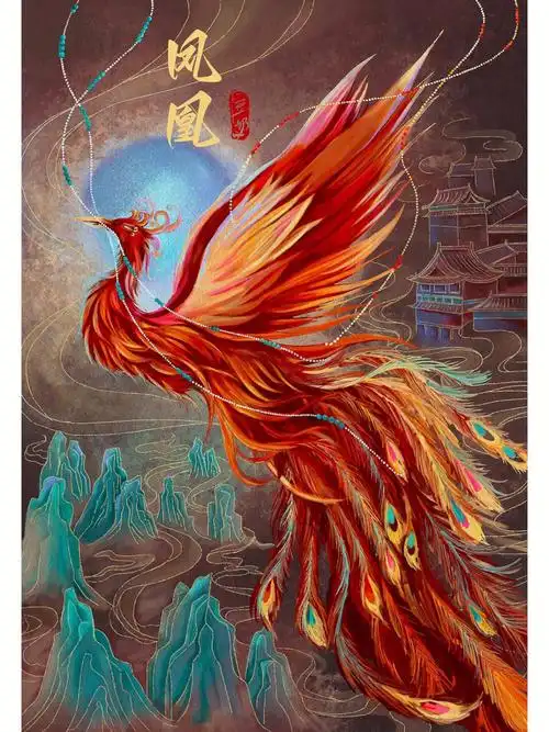 古风插画凤凰步骤图
