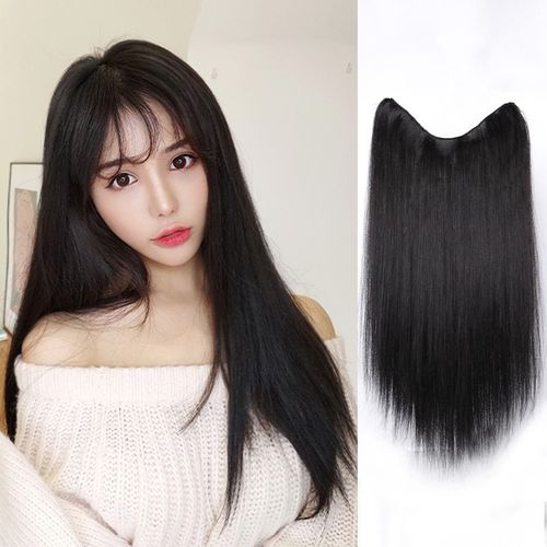 真人发丝自己接真头发接发 40长100克 轻薄效果 黑棕色