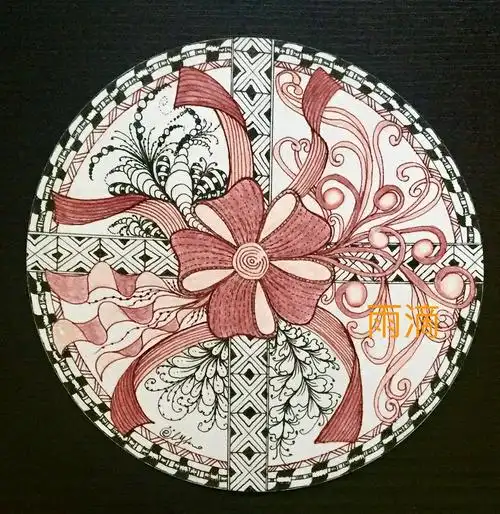 插画线描彩色线条装饰画点线面蝴蝶