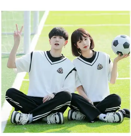 实拍 情侣装夏装短袖t恤初高中生运动会学生班服定制套装 - 17网