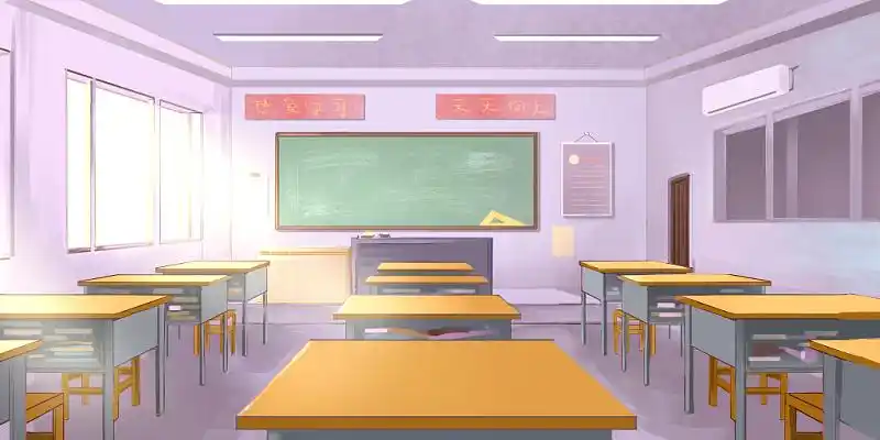 学校教室场景插画素材