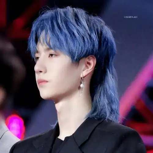 套韩版王一博同款男假发潮流蓬松假头套雾霾蓝送发网夹子假发>800_800