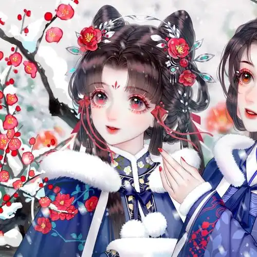 古风动漫闺蜜头像|我把风写在诗里,这字里行间也都是你