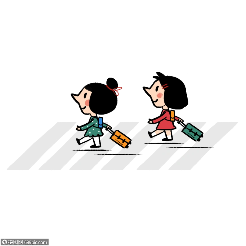 免抠元素 手绘/卡通元素 过马路的行人.png