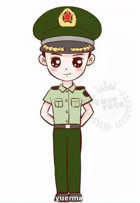 儿童简笔画大全军人简笔画彩色q版士兵简笔画教程卡通军人简笔画素材