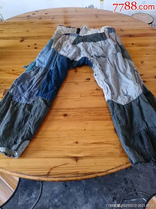 破补丁双层裤子