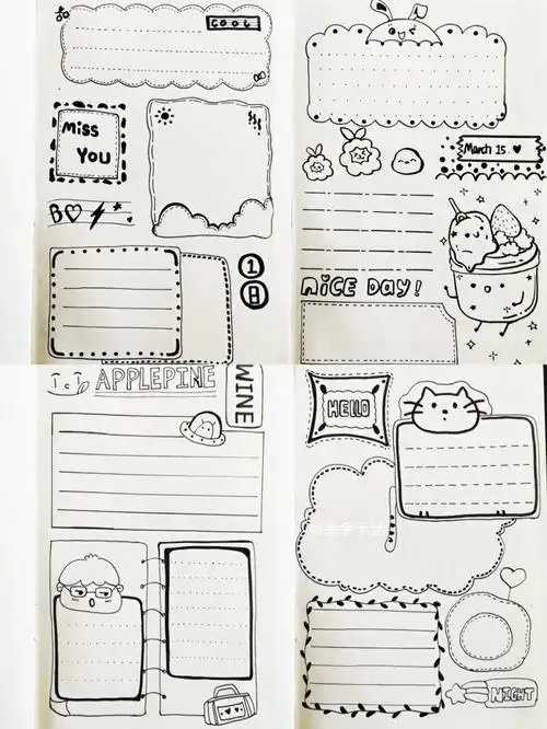 手帐分享ins风排版合集一支笔画手帐