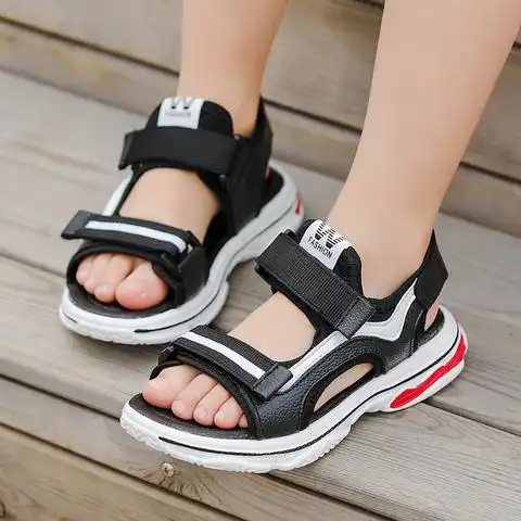 母婴童装 真皮软底儿童凉鞋男童沙滩鞋 男童凉鞋真皮2019新款中大童