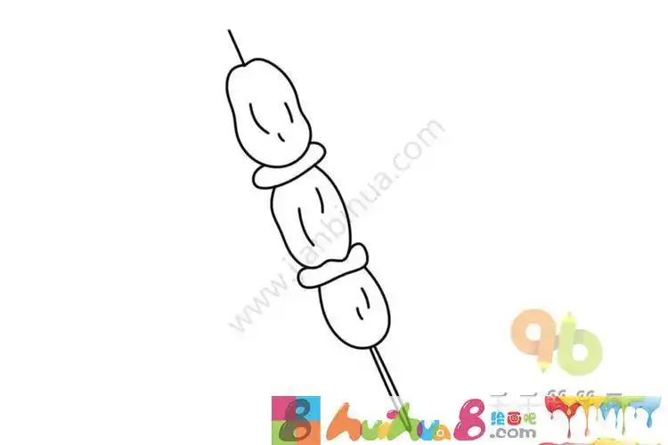 简单简笔画烤肉串教程