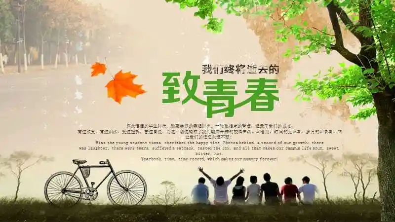 致我们终将逝去的青春毕业纪念册电子相册ppt模板