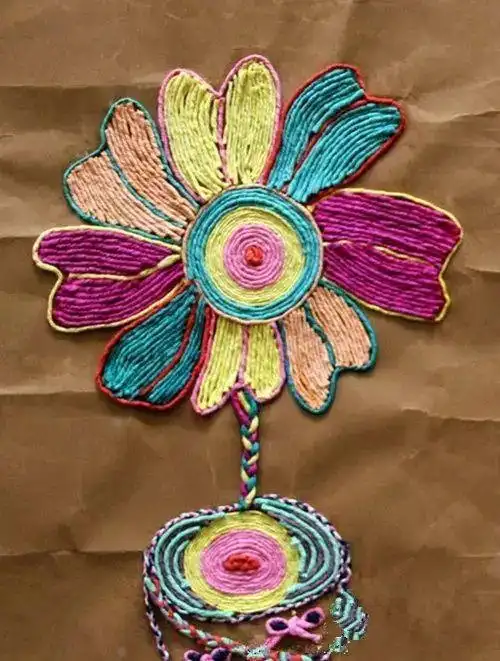 教师篇幼儿园常用皱纹纸线绳粘贴画手工美美哒