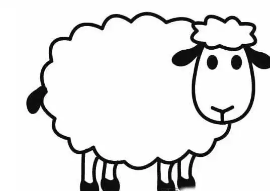 呆萌的小羊简笔画 山羊 - 9252儿童网