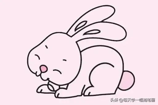 每天学一幅简笔画-可爱的小兔子简笔画画法步骤教程及图片大全
