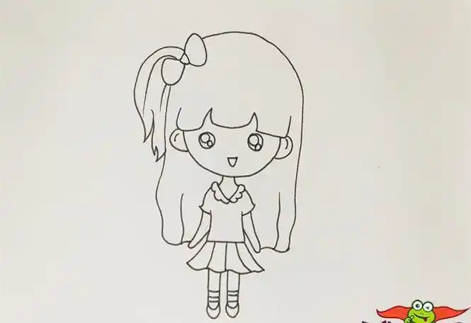 笔漫画人物手绘漫画女生人物的简笔画图片小女孩简笔画女生马尾简笔画