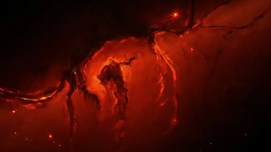 火红色星云太空艺术4k壁纸宇宙壁纸