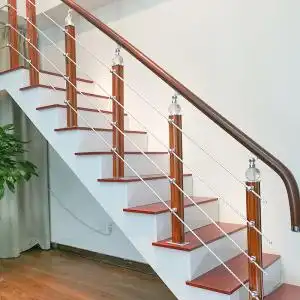 网红楼梯扶手护栏室内家用阁楼围栏阳台铝镁合金立t柱pvc简约栏杆