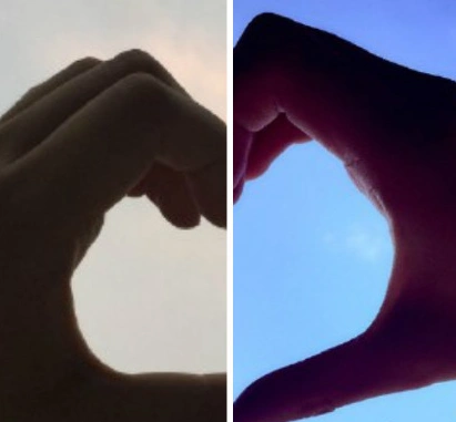 并艾特了陈妍希,随后陈妍希也发微博艾特陈晓同样配图用手比另一半心