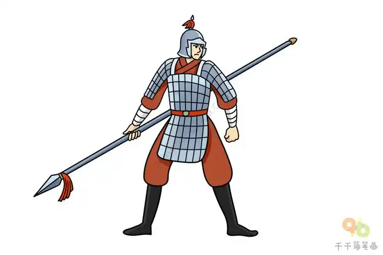 长枪兵简笔画