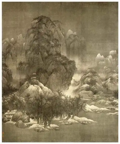 北宋,范宽,《雪景寒林图》,气势磅礴,境界深远,动人心魄,生动地描绘出