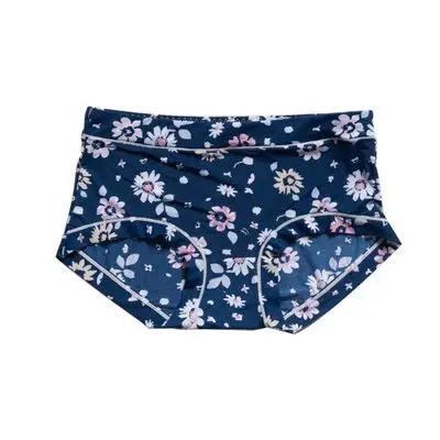 花色日系软妹女中腰碎花冰丝内裤少女牛奶丝滑无痕三角裤超薄透气