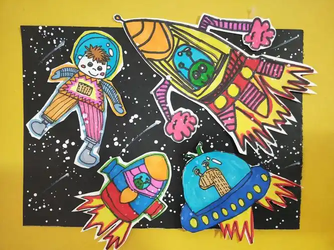 儿童画《我有一个太空梦》