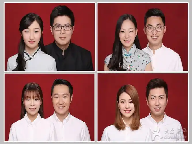 结婚红底证件照