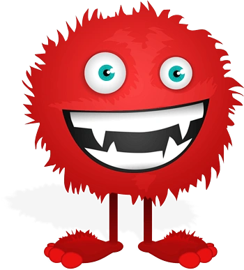 红色可爱大笑毛球怪