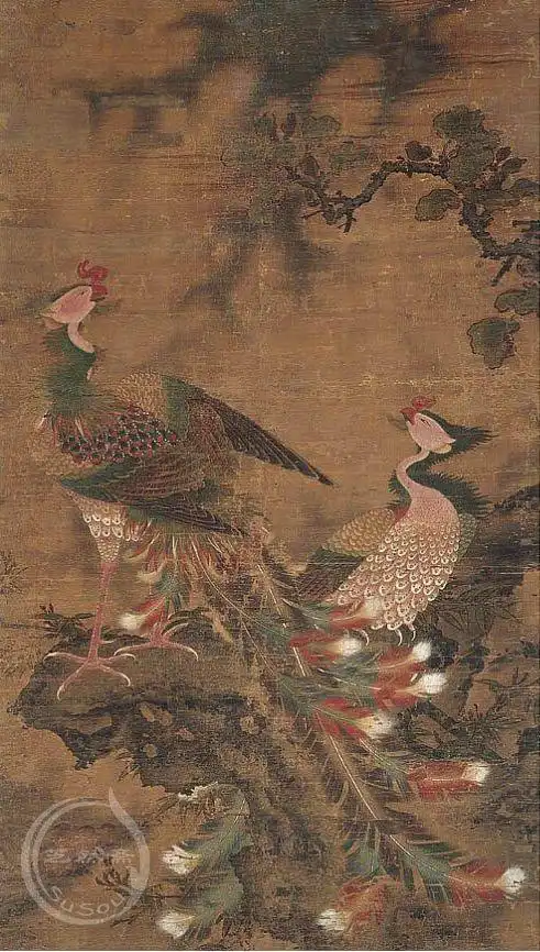 吕纪《凤凰双栖》|百鸟朝凤|芝然斋苏绣艺术品