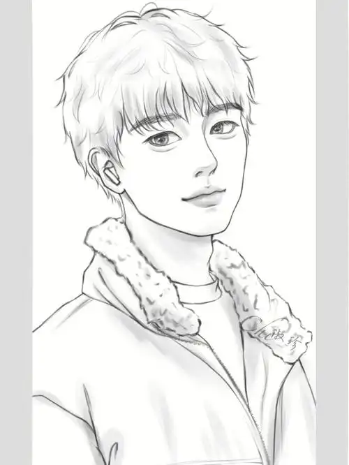 男生线稿含步骤图