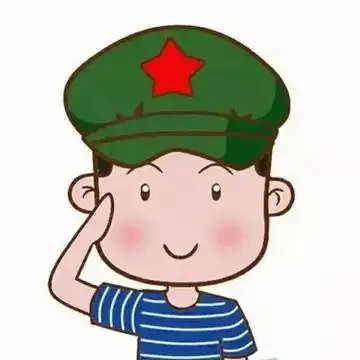 戴军帽的卡通头像