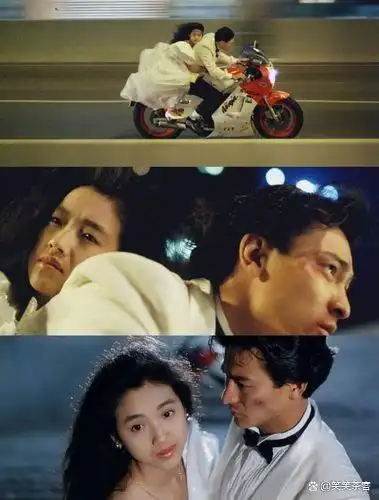 《天若有情》电影的片场,每换一个机位,他就要把自己因为机车头盔弄乱