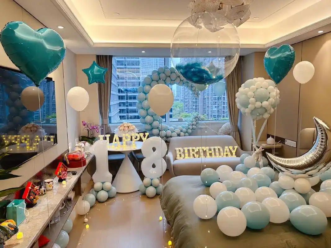 酒店房间生日布置94 .遇见气球,遇见美好,愿所有的美好如期 - 抖音