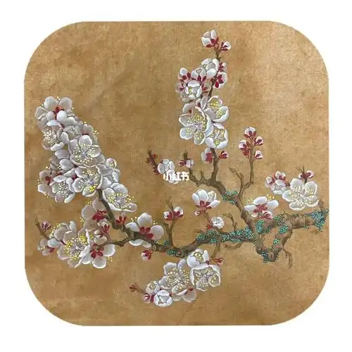 工笔花鸟写生杏花图